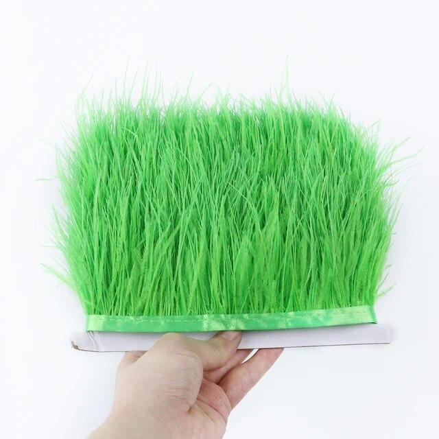 Цветная страусиная отделка 6-8 см, 1 м, 5 м, 10 м для поделок, свадебное платье, украшение одежды, лента с бахромой из перьев, отделка для шитья Flecos