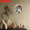 1pc 2d Flat Angel Theme Wreath Sign - 20cm, Round Wooden Sign, Suitable for Home, Living Room, Cafe, Restaurant, Garage Decoration, Holiday Gift
