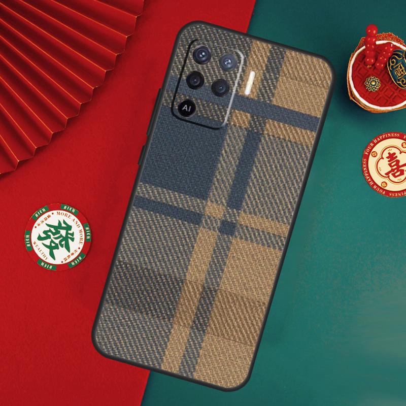 Коричневый Клетчатый Чехол Для Oppo A78 A98 A58 A38 A18 A54 A74 A94 A80 A60 A40 A96 A76 A16 A15 A17 A57 A5 A6 Pro