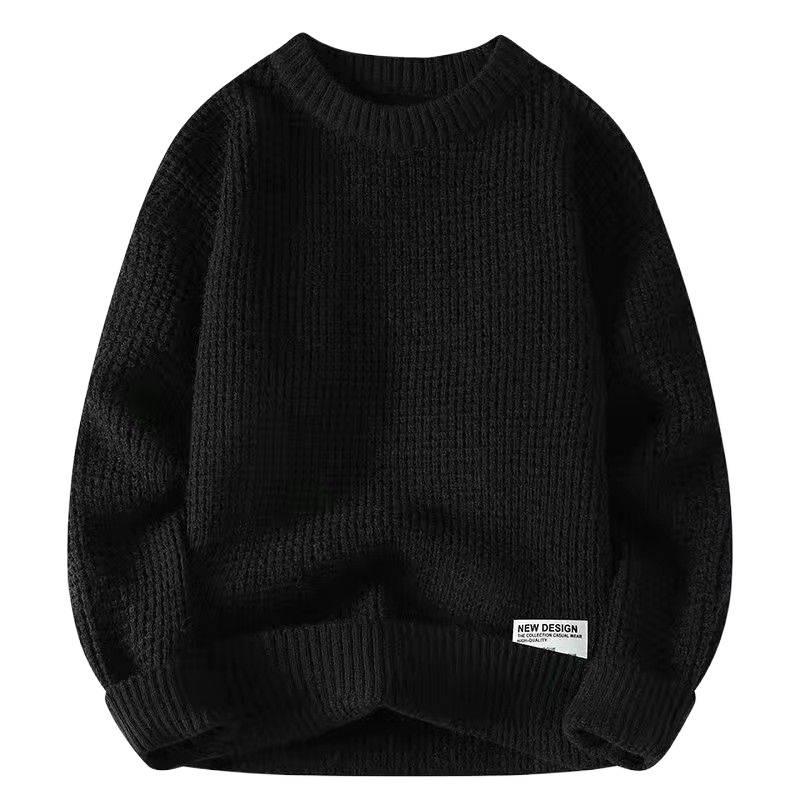 Anti-Pilling Teen Trend Autumn/Winter Pullover Sweater for Middle School Students - New Loose, Thickened, Warm Knit Fabric.