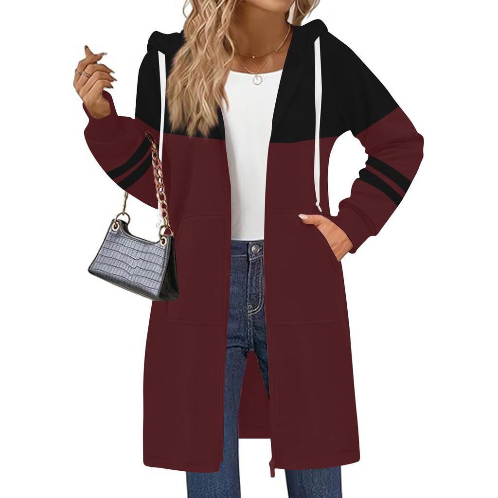 Women's Zip Up Hoodies Oversized Fleece Long Pullover Hooded Sweatshirts Casual Long Sleeve Fall Hoodie Jacket