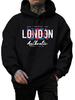 London Letters And National Flag Prints Pullover Man  Hoodie   Hooded Men Simple S-5xl Tops