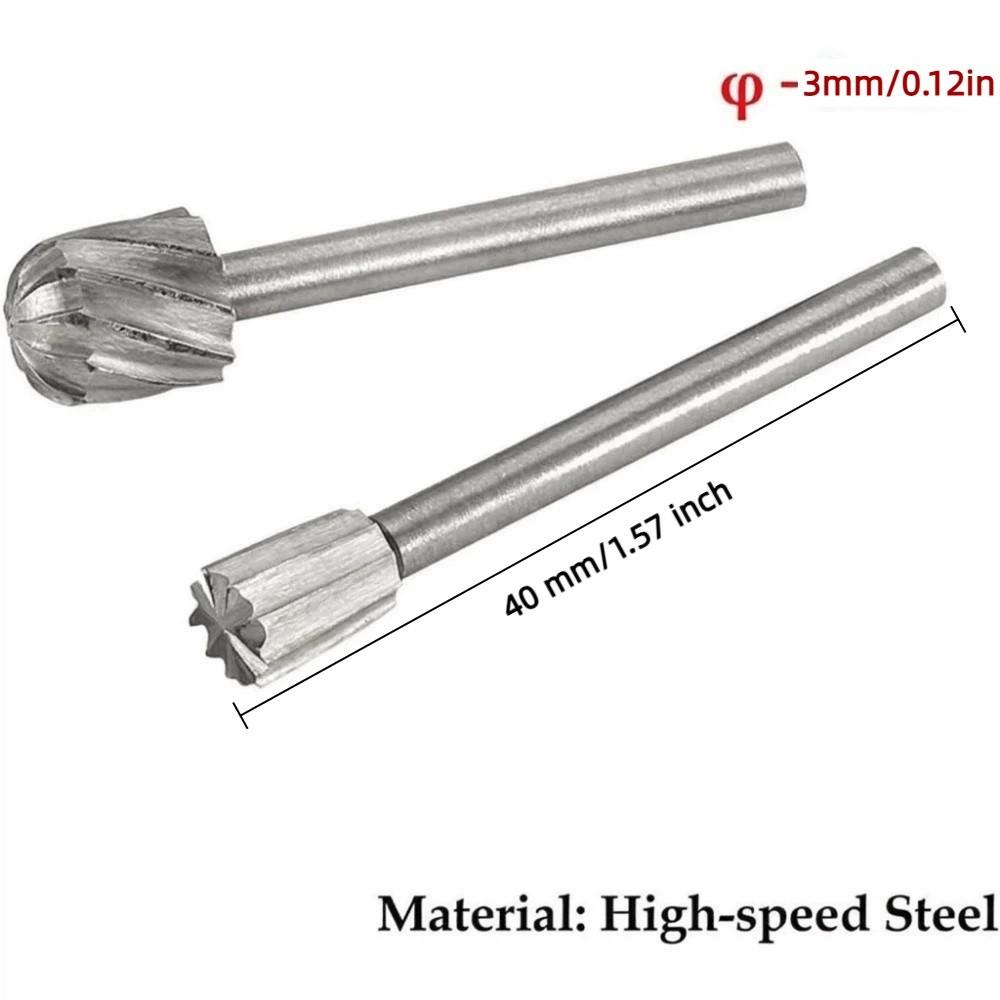 20Pcs High-Speed Steel Rotary Burrs Set 3mm Shank Grinding Tool Set Wood Carving Tools DIY Projects