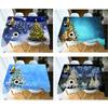 Nordic Style Snowy Christmas Tree Pattern Rectangular Round Soft Thickened Cotton Festive Tablecloth Dustproof Cover Towel