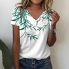 Summer Women Short Sleeve V-neck Oversized T-Shirt for Women White Fashion Ladies T-shirt 3d Dragonfly Print Top Casual Clothes