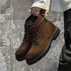 Handmade Men High Top Boots High Quality Leather Walking Shoes Outdoor Sneakers Men Lace Up Non-Slip Ankle Boots for Men