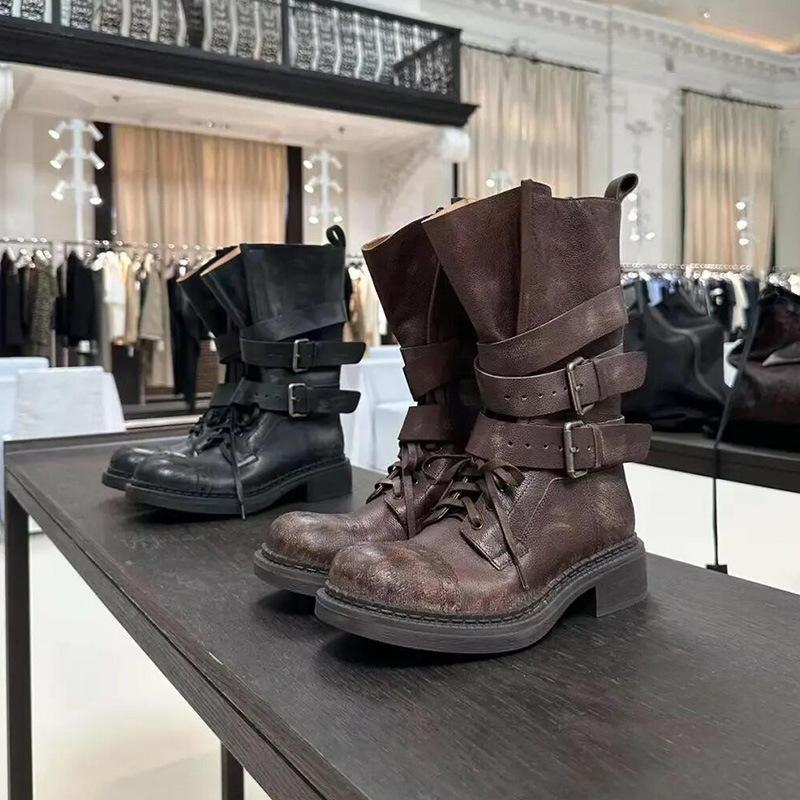 Версия из коровьей кожи~ ретро британские ботинки Мартин женские новые на толстом каблуке с пряжкой-ремнем короткие ботинки ботинки-локомотивы ботинки-берцы из натуральной кожи женские