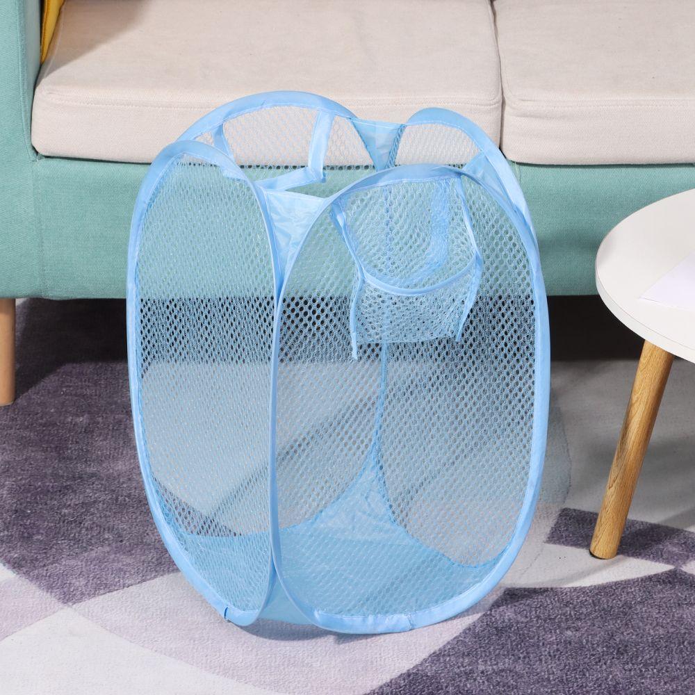 Home Mesh Foldable Laundry Bag Laundry Basket Dirty Sorting Basket Kids Toys Sundries