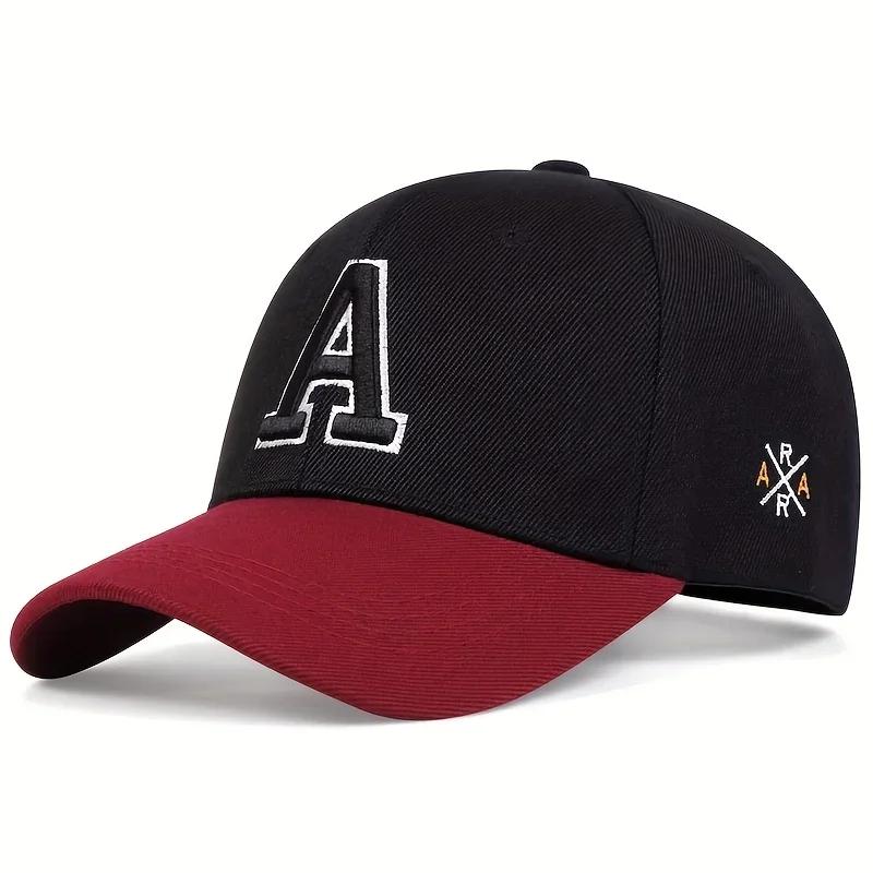 Baseball Stitching Embroidered Ar Side Lettering Alphabet A Neutral Gender Women Men For Caps Spring And Autumn Outdoor Adjustable Casual Hats