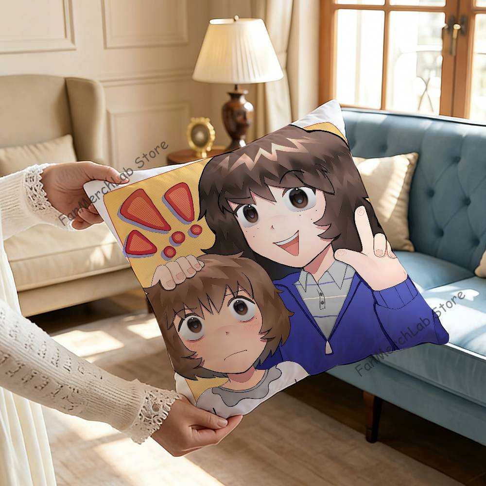 OOnewheatmark Will and Mike Anime Pillow Covers Cartoon Sofa Decorative Home Doublesided Printing Short Plush Cushion Cover
