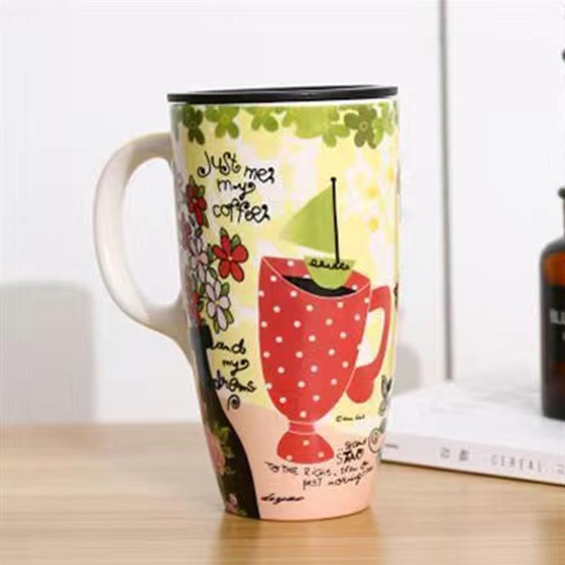 Креативная индивидуальная кружка, большая емкость, бытовая чашка для воды, расписная керамическая чашка для воды, кофейная чашка, чашка для молока, чашка для завтрака