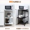Yamazen (YAMAZEN) Range Rack, 48cm Wide x 41.5cm Deep x 89cm High, Sliding Shelf, Two Outlets, Casters with Locking Brackets, Range Stand, Kitchen Rac