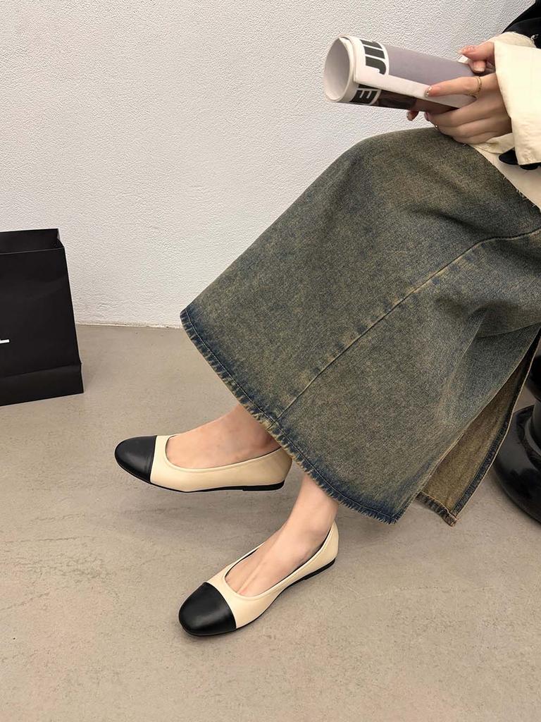 Fashion Round Toe Women Loafers 2024 New Arrivals Autumn Spring Dress Shoes Black Beige Brown Low Heeled Shallow Casual Mary Janes Mules