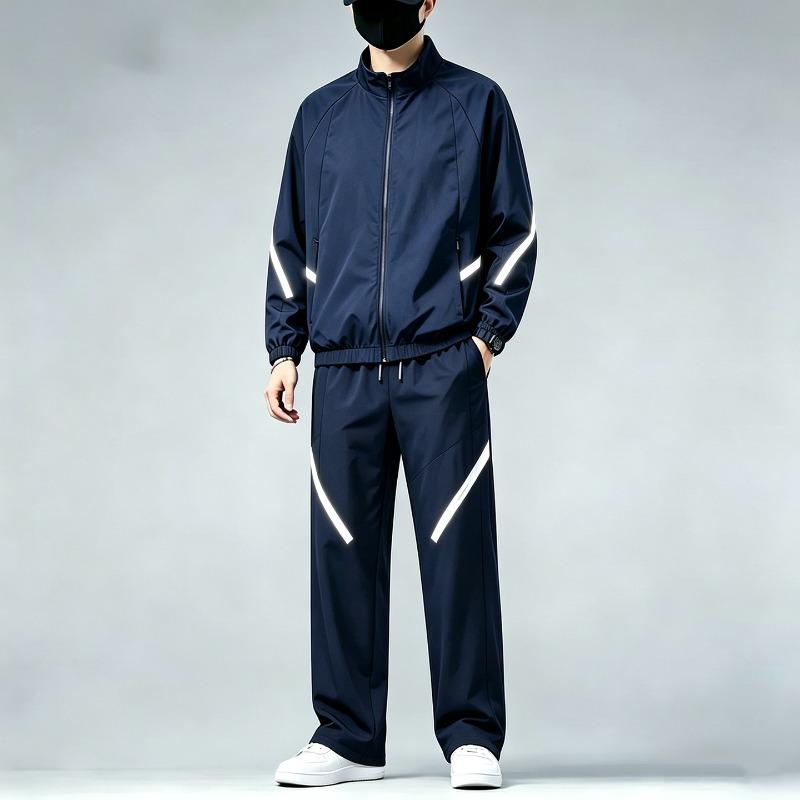 Men Jacket+Pants Set Spring Autumn Running Fitness Training Outdoor Casual Two-Piece Sets Jogging Tracksuits Casual Sportswear