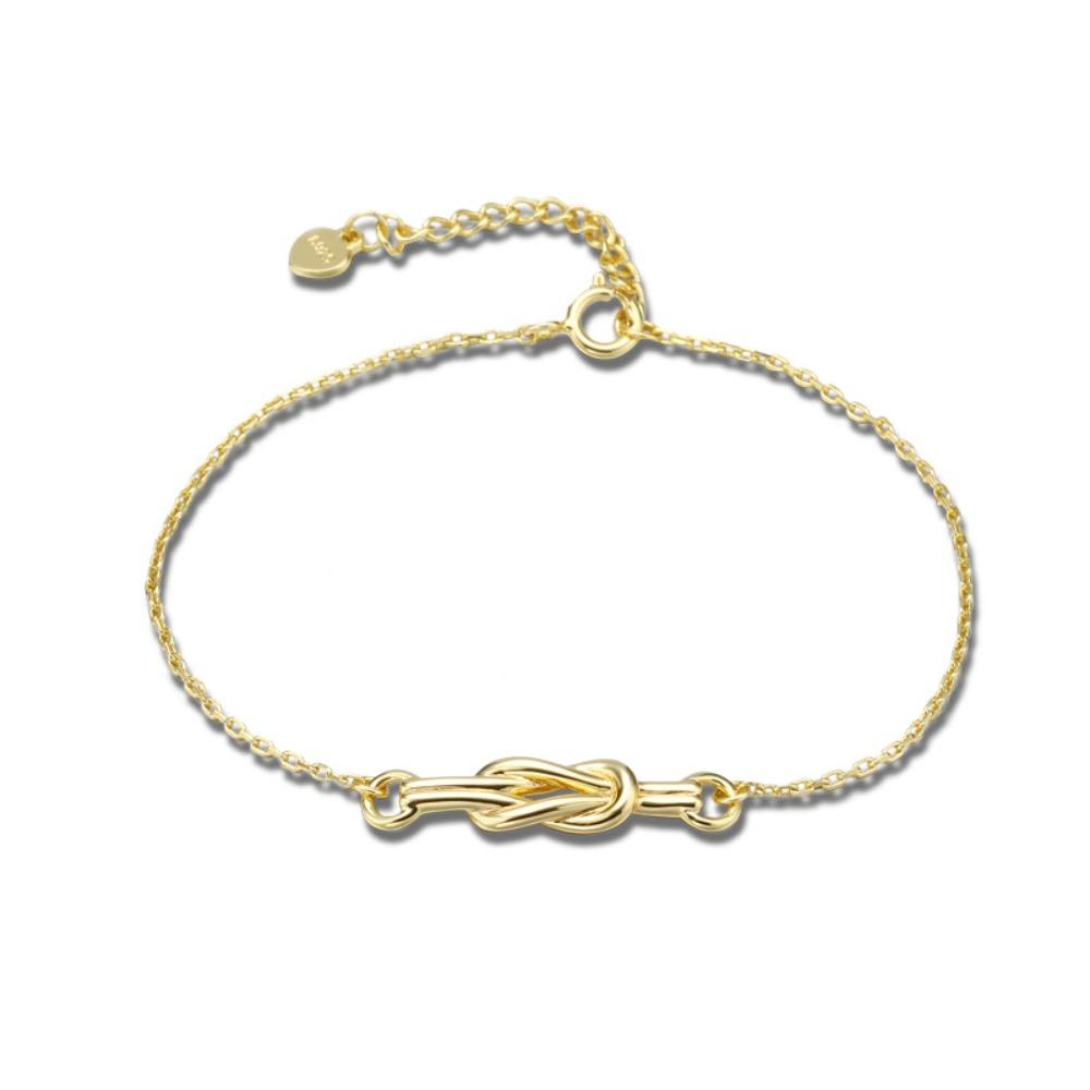 Простой серебряный браслет S925 в корейском стиле для путешествий, золотой браслет для женщин, персонализированные плетеные веревочные украшения для рук, популярные аксессуары