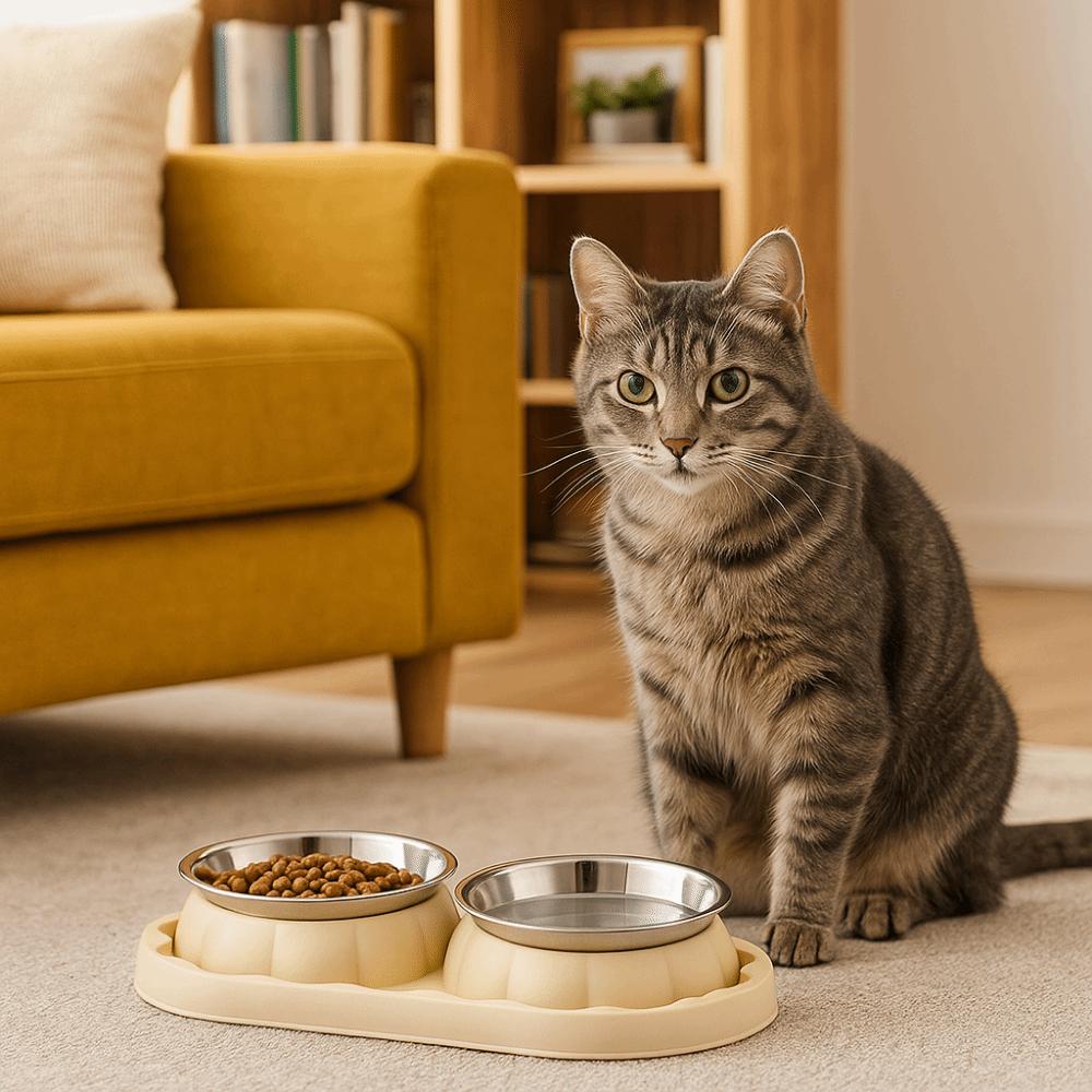 Многофункциональная двойная миска из нержавеющей стали для домашних животных, герметичная, устойчивая, миска для корма животных, нескользящая, дозатор корма для собак, для кошек, собак