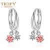 Новые серьги-пусеты с цирконом, дизайн с красным цирконом и инкрустацией цирконами, простые и высококлассные модные серьги