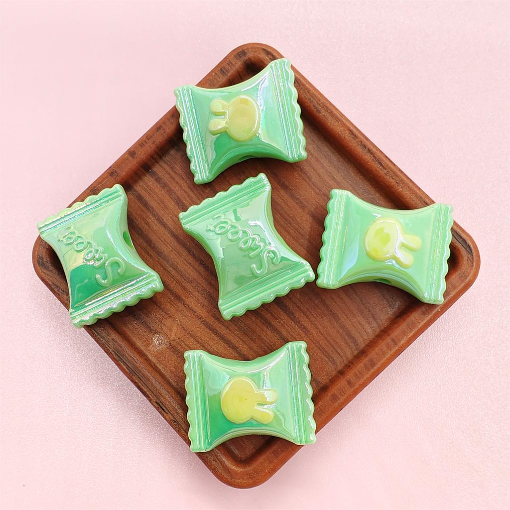 10Pcs DIY Handmade Material Modeling Loose Beads Necklace Rabbit Candy Plated Color Jewelry Making Two-color Pendant UV Bracelet