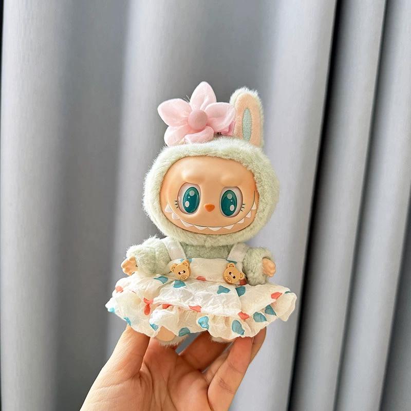 Mini Plush Doll'S Clothes Cute Outfit Accessories For Labubu V1 V2 Korea Kpop Idol Dolls Goose Dinosaur Macaron Clothing Gifts