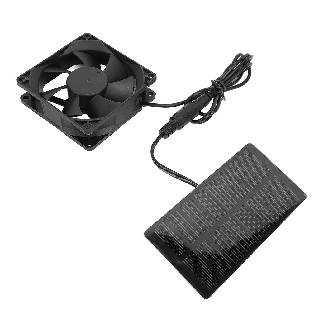 Solar Panel Exhaust Fan Kit 0.8W Polycrystalline Silicon Quiet Solar Cooling Ventilation DC Fan for 