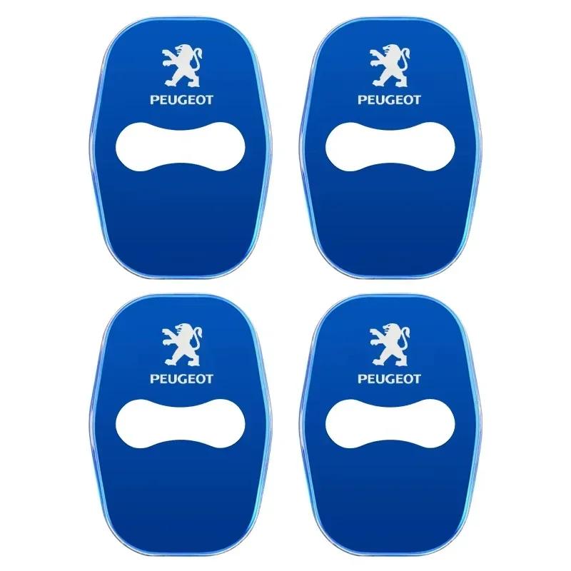 Car Sticker 2025 Hot 4Pcs Stainless Steel Car Door Lock Cover Stickers For Peugeot 208 3008 407 2008 508 206 308 307 Interior Au