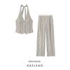 Kaslead New Arrival Women's Clothing Fashion Style Hanging Collar Vest Style Top and Trousers 2010778 6929413
