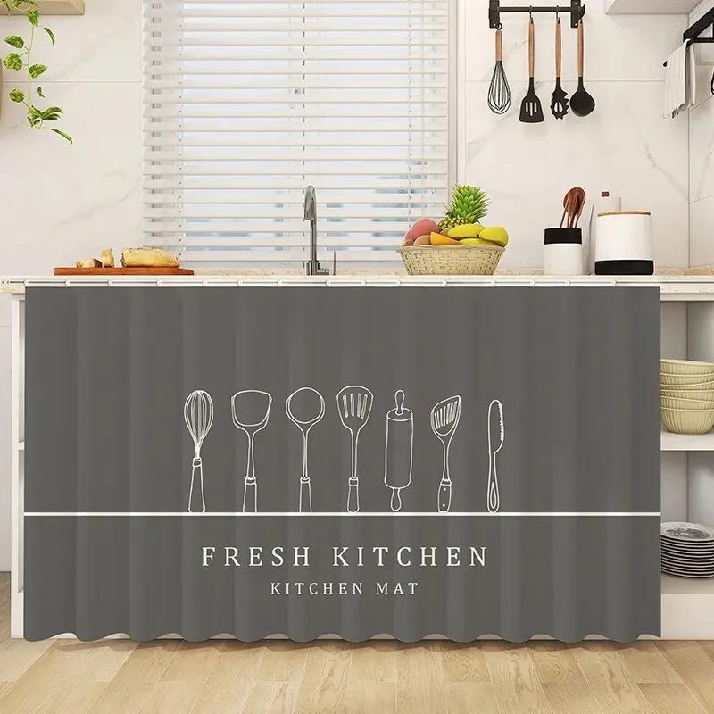 Шкафная штора без сверления, шкафная пыле-маслозащитная штора, пылезащитная тканевая штора, затемняющая, для гардероба, книжного шкафа, тканевая