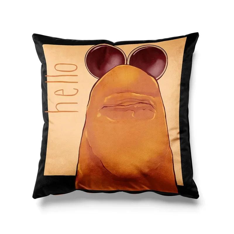 Vikama Marcus Worm Plush Pillow Cover Funny Emoticon Cushion Case Soft For Sofa Bedroom Decor Home Living Room Office Gift