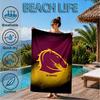 Brisbane Broncos Beach Towel, Quick-drying, Easy to Care for, Suitable for Both Fitness and Beach Vacations,Sports Essential