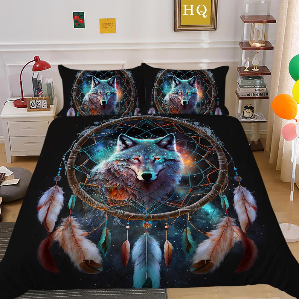 Одеяло с принтом волка, комплект постельного белья из микрофибры королевского размера, чехол для мальчиков-подростков, высококачественный домашний текстиль