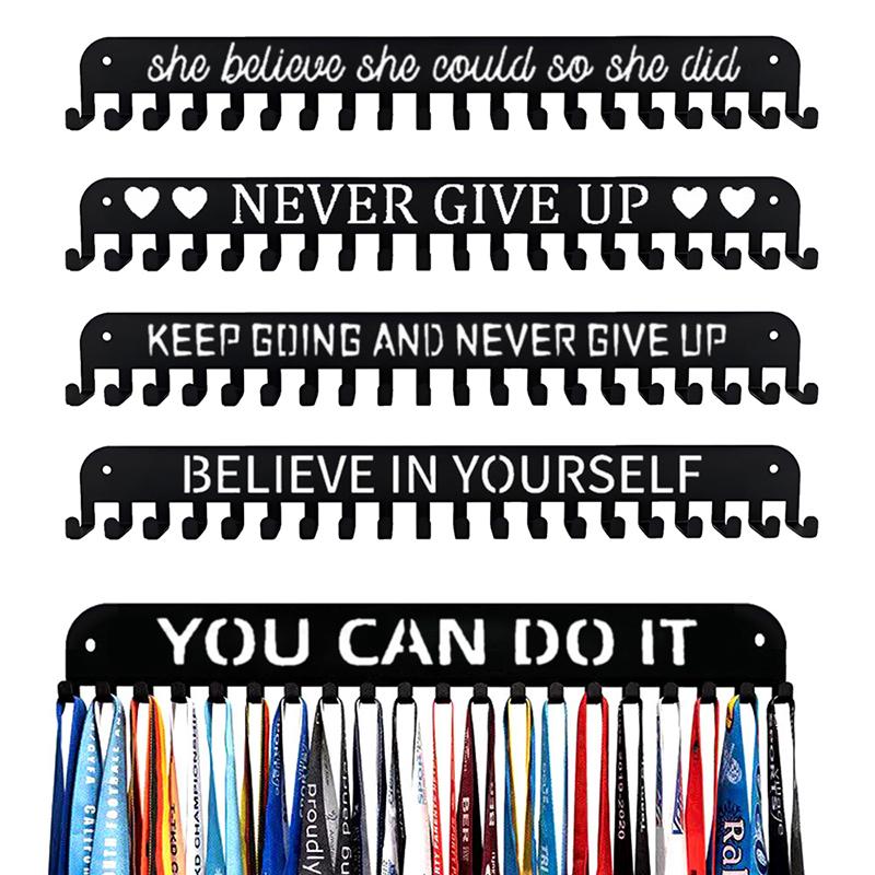 Medal Display Rack Metal Medal Hanger Holder Organizer Wall Mounted Large Capacity Award Holder For Race Soccer Sports Karate