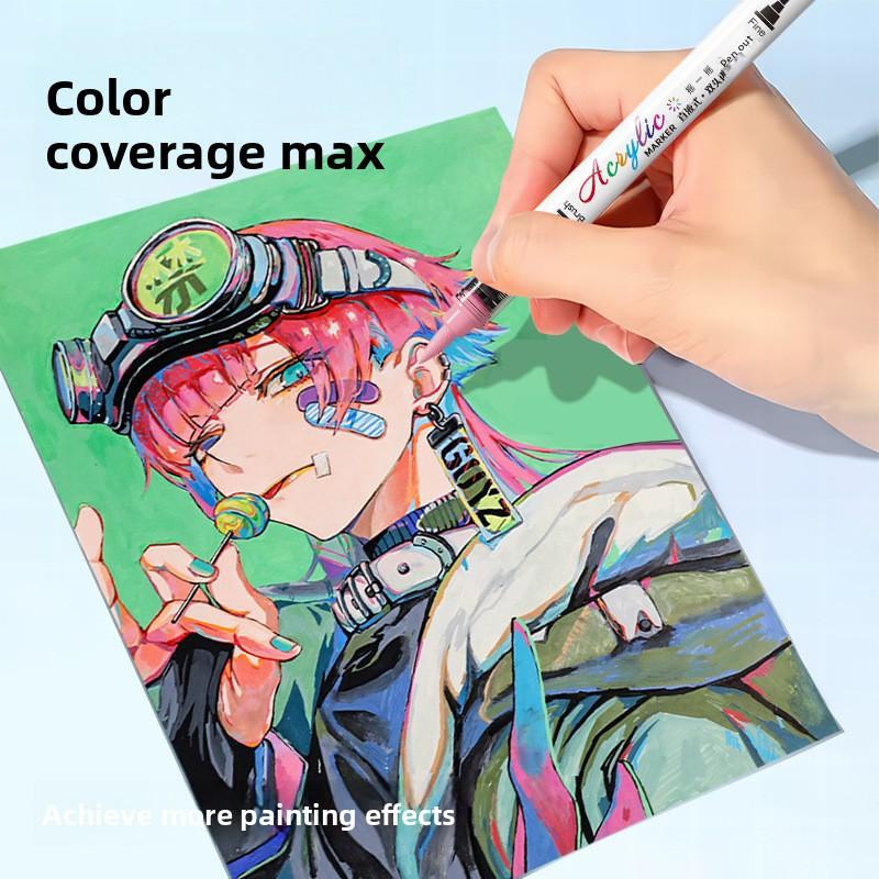 72 Color Dual-side Writing Double Head Direct Liquid Acrylic Non-Erasable Marker Pen Set Stackable Art Special Drawing Pen