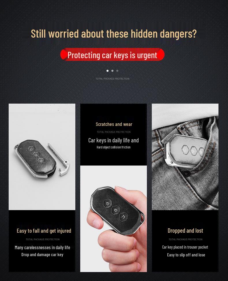 Metal Key Cover for 2020 Wuling Capgemini: Decorative Shell & Buckle