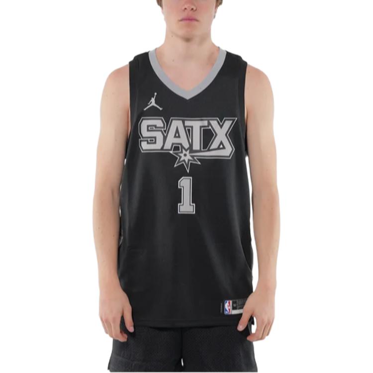 Jordan NBA Victor Wembanyama Spurs 1 Limited Edition SW Jersey унисекс Jersey Black Light-Silver DO9543-014