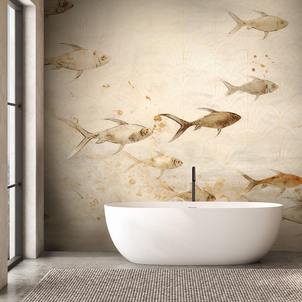 Wallpaper Fish On Beige Background