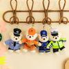Traffic Police Officer Bear Doll Cute Doll Police Car Keychain Plush Toy Schoolbag Pendant Small Pendant Puppet
