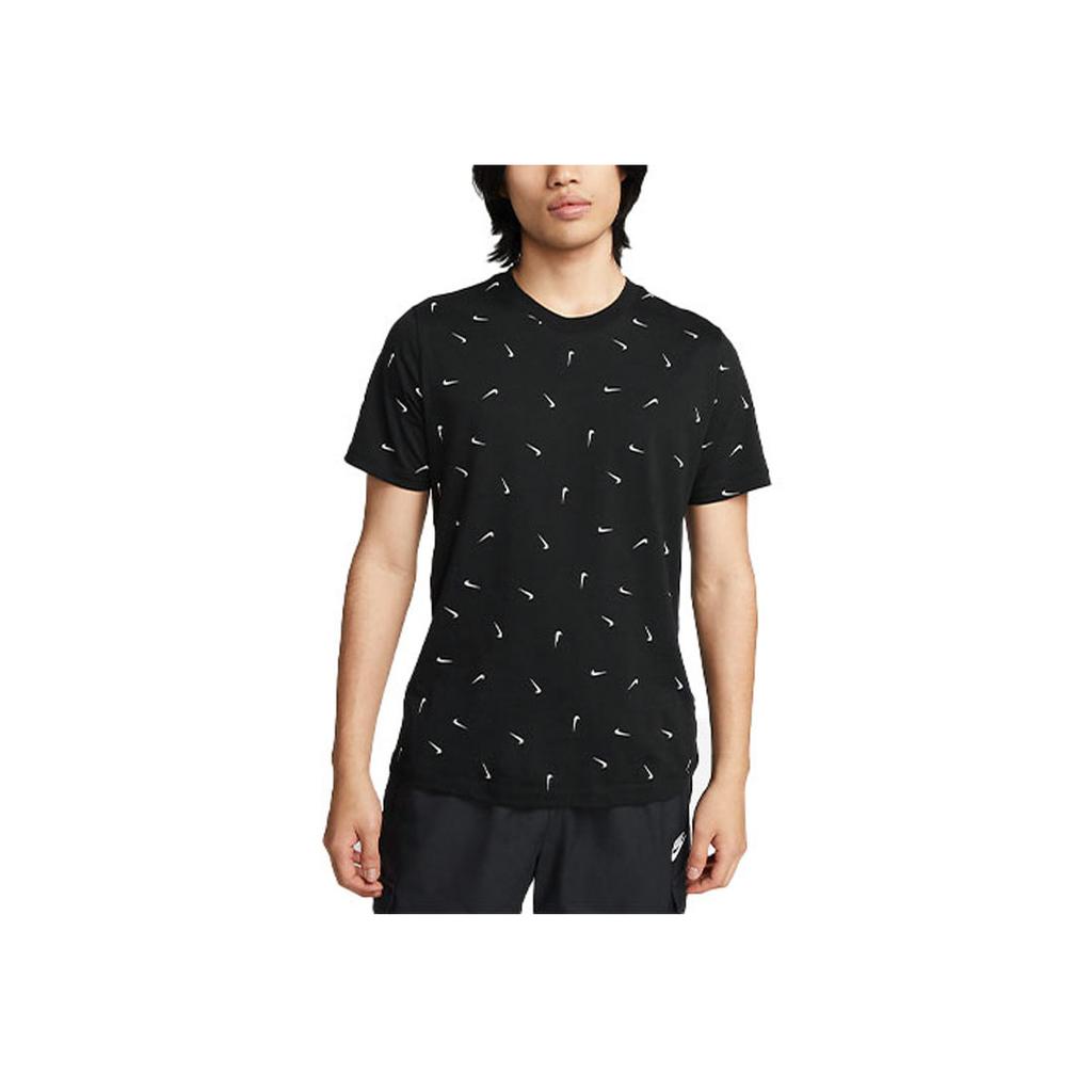 Nike Футболка с круглым вырезом и коротким рукавом с логотипом, мужские топы, черные DR7910-010