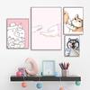 Скандинавские мультфильмы, милые кошки и собаки, настенная живопись, холст, живопись, постеры и принты, настенные картины для жизни, украшения дома для детей