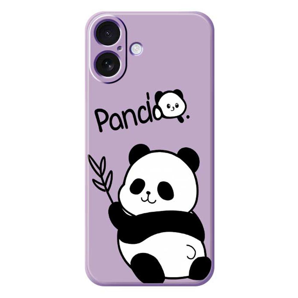 Для iPhone 17 Чехол с принтом панды Прямоугольный край TPU Задняя крышка телефона