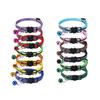 Nylon Pet Collar Night Safety Reflective Cat and Dog Collar Adjustable Pet Necklace Cartoon Cat Head Colorful Bell Pet Leash
