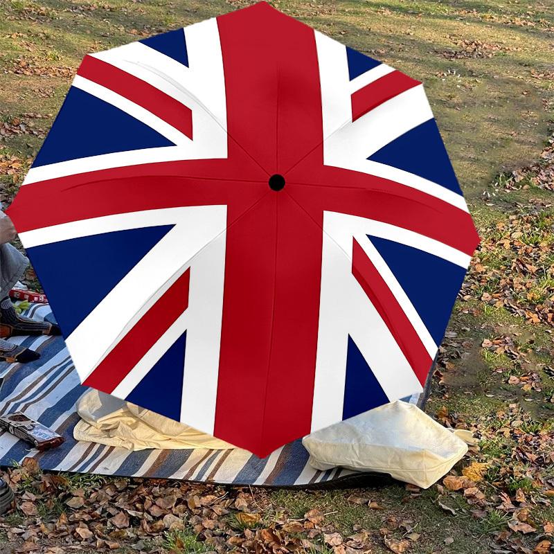 1 шт. Автоматический складной зонт Union Jack с защитой от ветра, прочным куполом на 8 спицах, прочными спицами, модным дизайном 1191A