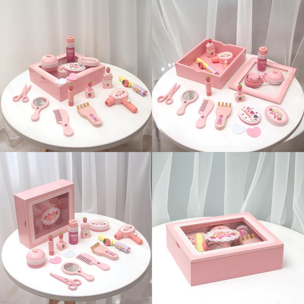 Игра Деревянная Косметичка Розовый Дизайн Детские Развивающие Игрушки Подарок