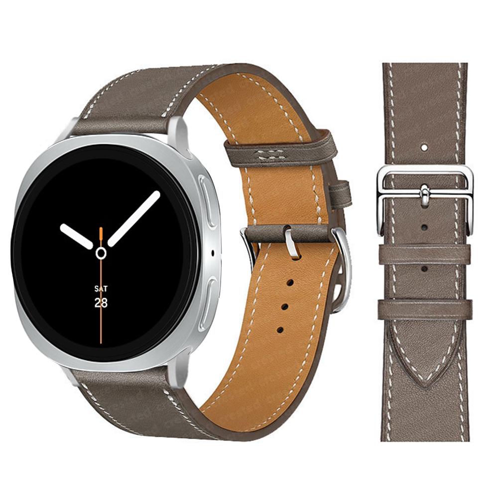 Изысканный кожаный ремешок Для Samsung Galaxy Watch 8 ремешок 40 мм 44 мм металлическая пряжка Браслет ремешок Galaxy Watch 8 classic 46 мм ремешки