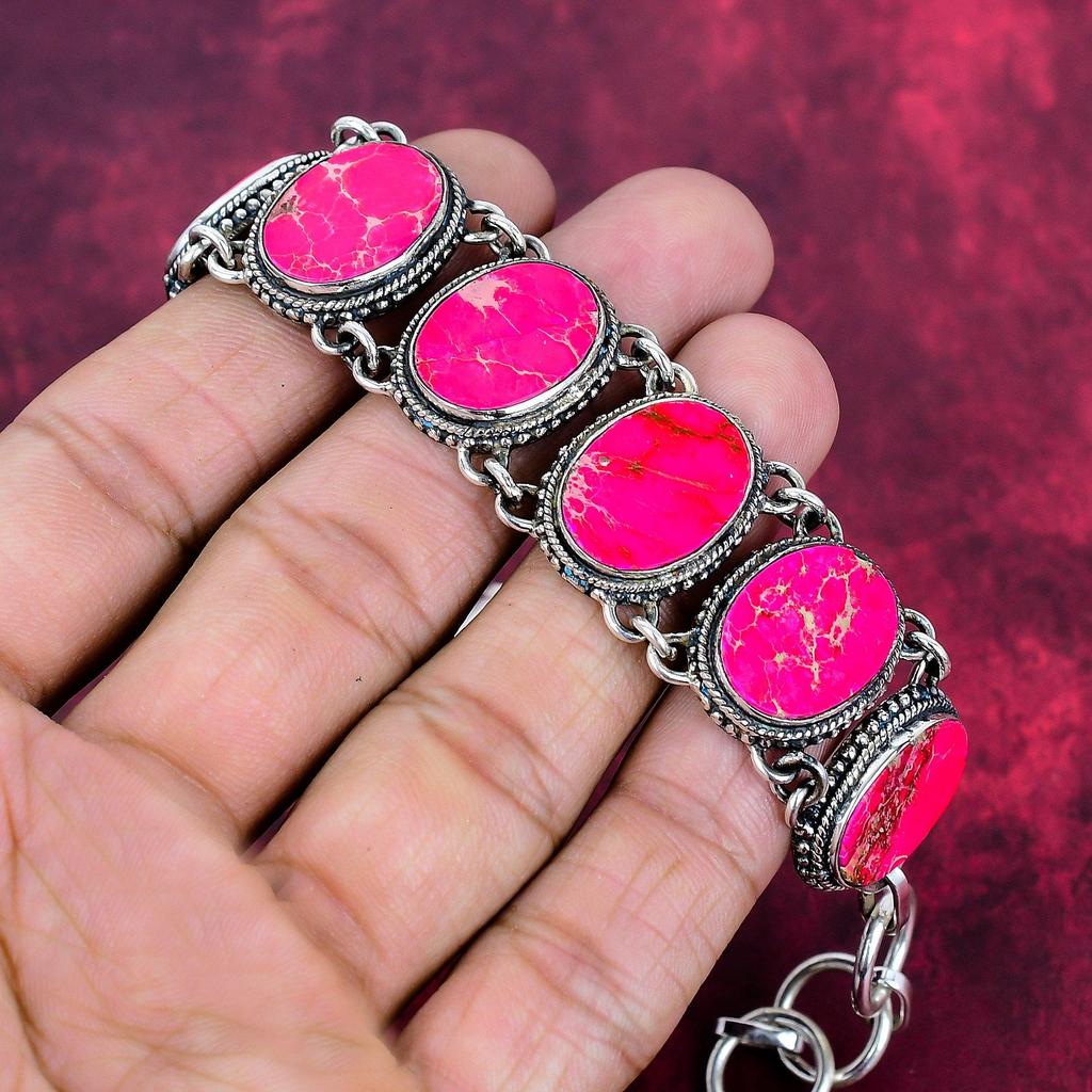 Ювелирные изделия из розового морского осадка, браслет из цельного серебра 925 пробы с драгоценными камнями, украшения ручной работы, на День памяти