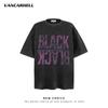Top Washed Vintage Retro T-Shirt Casual Male Couple Retro Letter Printing Short Sleeve Trendy Brand Loose