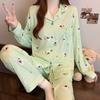2025 Spring Autumn Women's Pajamas Set Cute Cartoon Print Pyjamas for Women Long Sleeve Sleepwear Leisure Nightwear Homewear