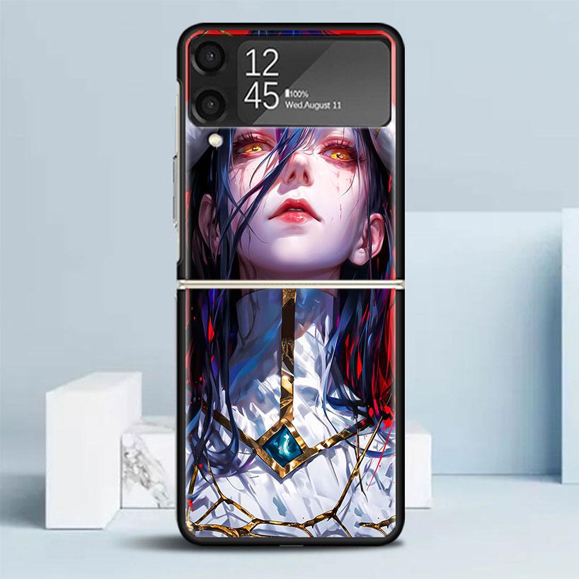 Чехол для телефона с аниме Альбедо Повелитель для Samsung Galaxy Z Flip7 Flip6 5G Flip5 Flip4 Flip3 ZFlip 7 6 3 4 5 Ударопрочная задняя крышка Gal