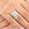 Амазонит Драгоценный камень Серебро 925 пробы Ювелирные изделия Ручной работы Кольцо Подарок для мамы RR-68-26