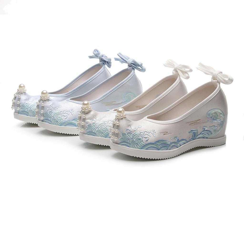 Embroidered Shoes Hanfu Shoes Han Element Ancient Cloth Shoes The Inner Height of The Shoes Increases By 6cm
