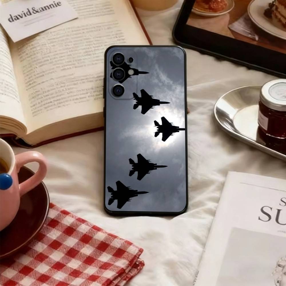 Fighter jets take off Phone Case For Samsung S25,S24,S21,S22,S23,S30,Ultra,S20,Plus,Fe,Lite,Note,10,Black Cover